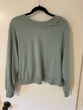 Pilcro Mint Green Cropped Knit Pullover
